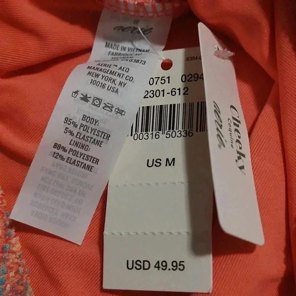 Aerie Space Dye Pique Bandeau One Piece Swimsuit - Picture 6 of 6